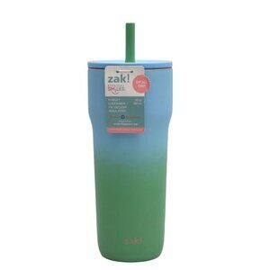 Zak! 30Oz Ombre Insulated Tumbler With Straw Blue & Green